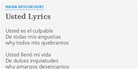 usted lyrics|usted lyrics in english.